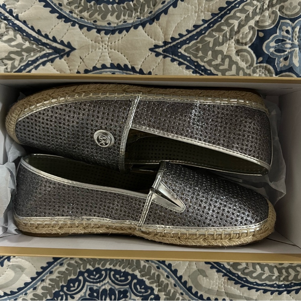 MK Espadrilles Silver